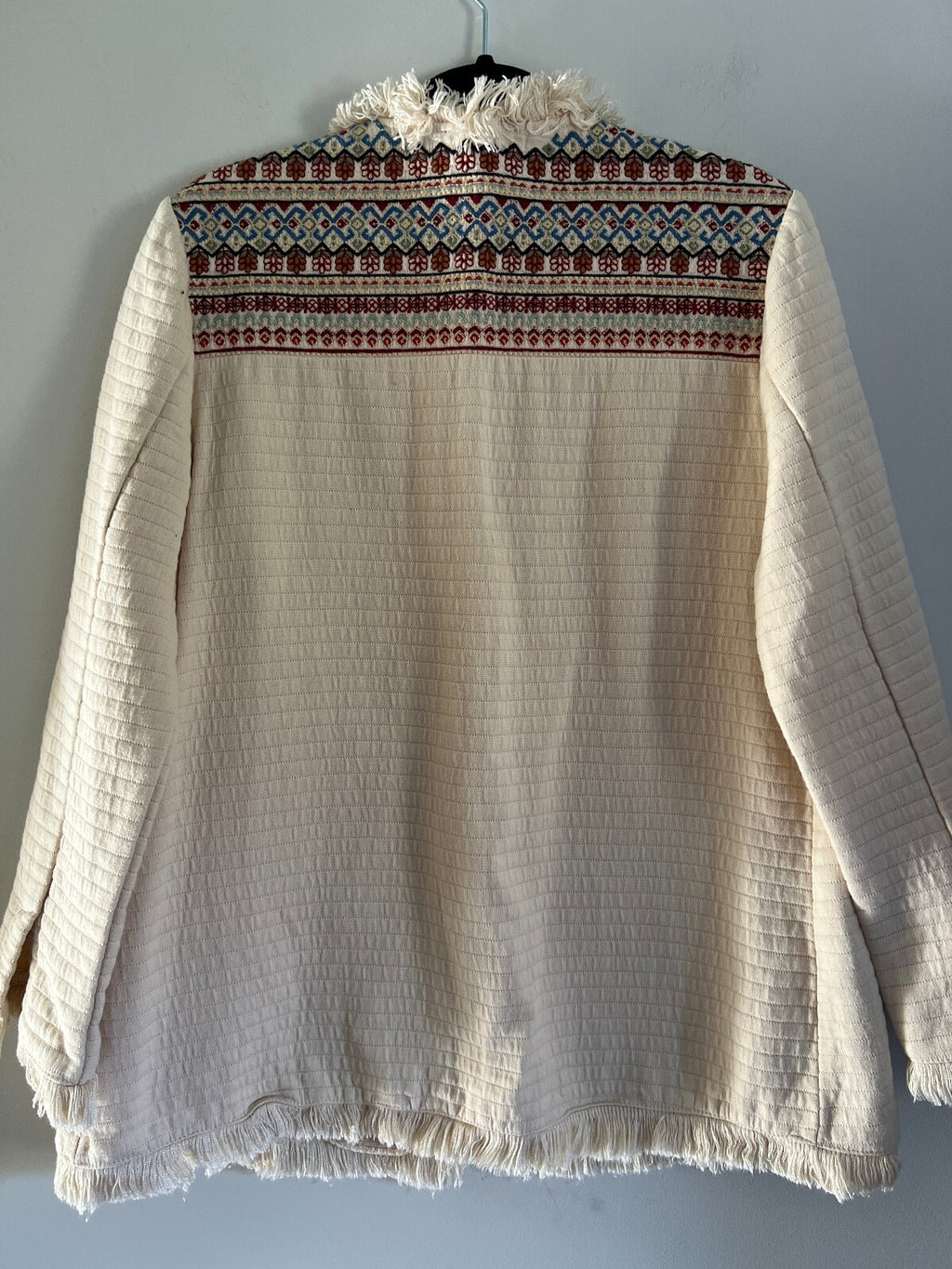Embroidered Fringe Jacket By Zara TRF Size S
