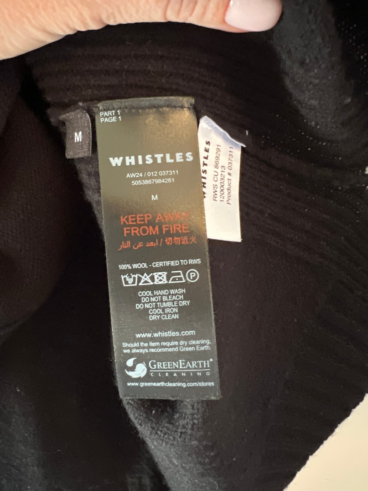 Whistles Wool Knitted Vest Black M Autumn Layering