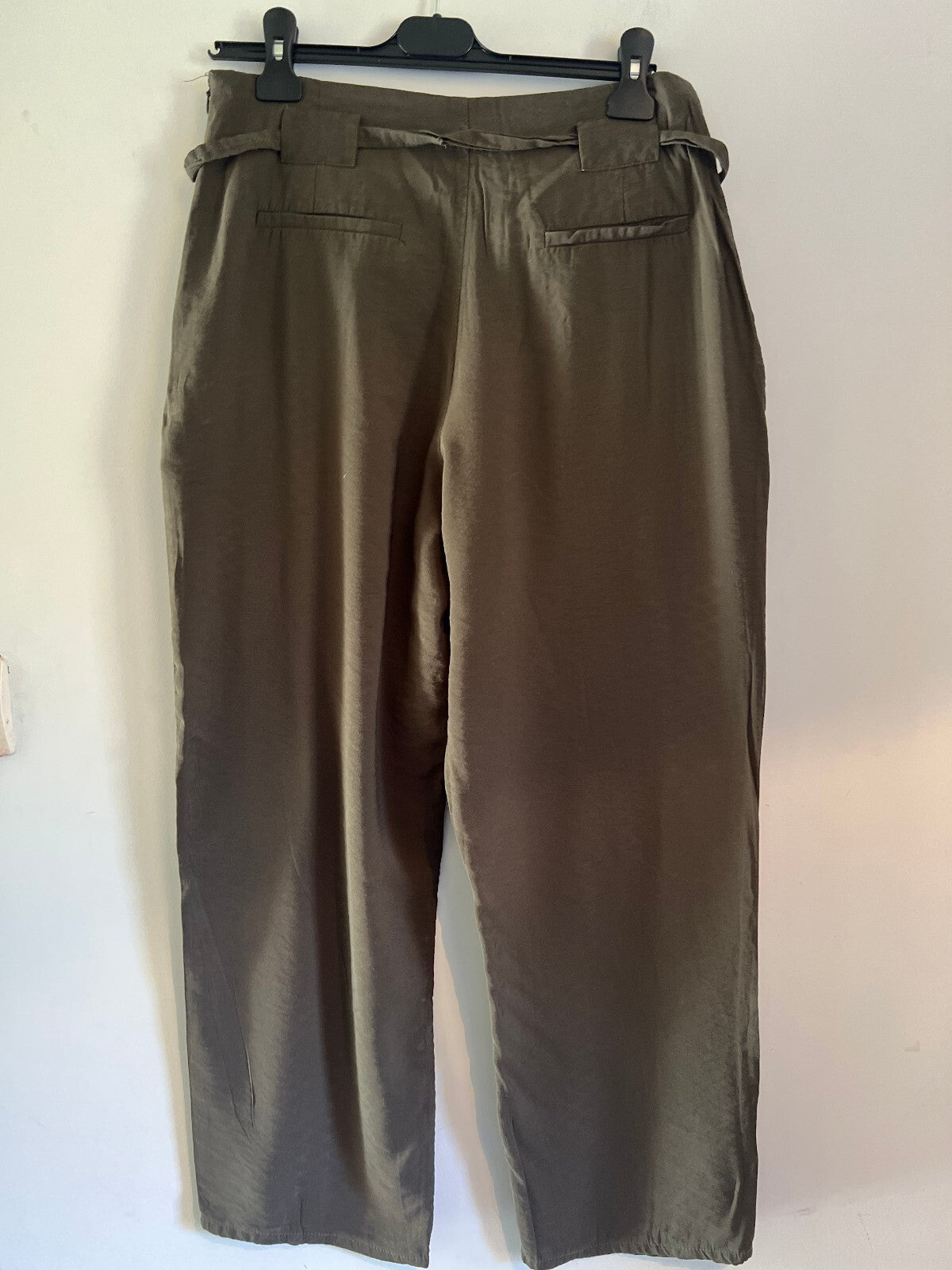 whistles Pleated Tie Waist Trousers Khaki Size 12