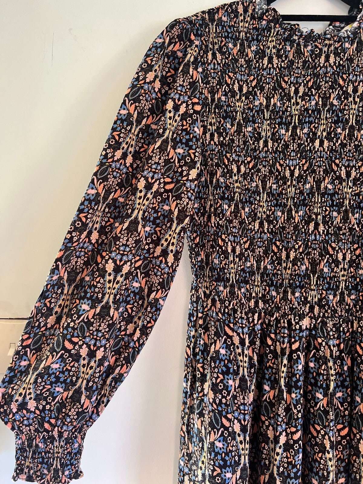 Boden Floral Smocked Tiered Maxi Dress Size 12