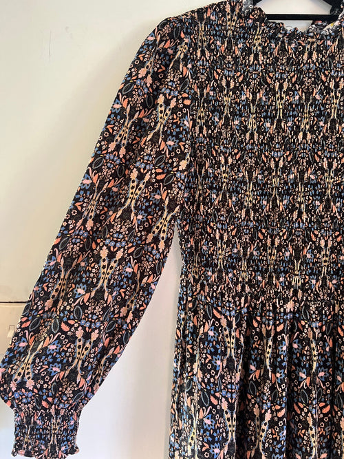 Boden Floral Smocked Tiered Maxi Dress Size 12