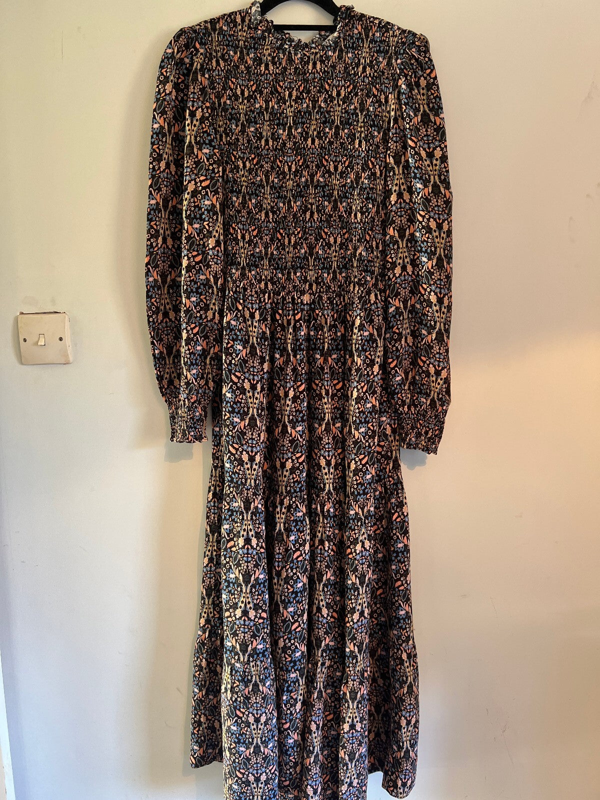 Boden Floral Smocked Tiered Maxi Dress Size 12