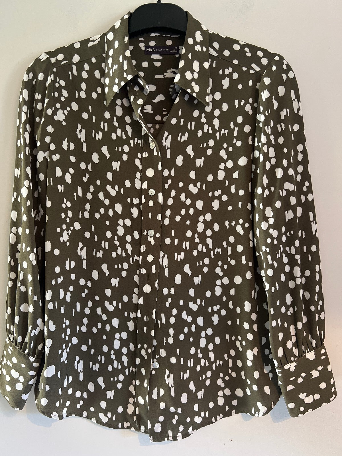 Abstract Spot Shirt M&S Collection Size 12