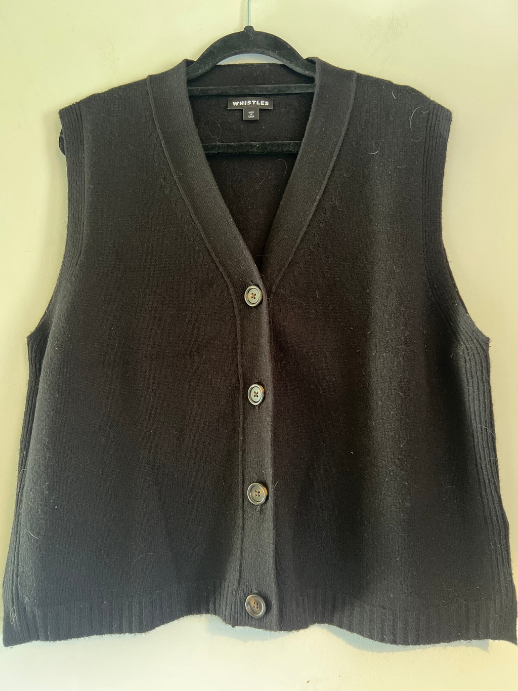 Whistles Wool Knitted Vest Black M Autumn Layering